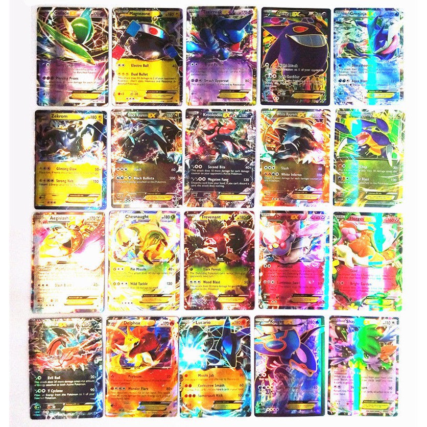 20 MEGA Pokemon Cards Lot Holo Flash Trading Card Christmas Gift 100pcs 80 EX