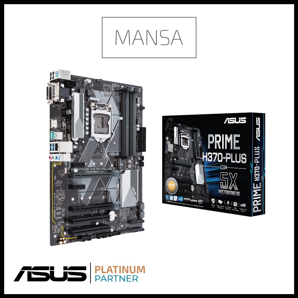 Asus Prime H370 Plus Csm Intel 8th 9th Gen Lga 1151 Shopee Singapore