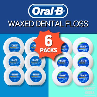 Image of Oral B Essential Waxed Dental Floss Original Mint 50m 6packs