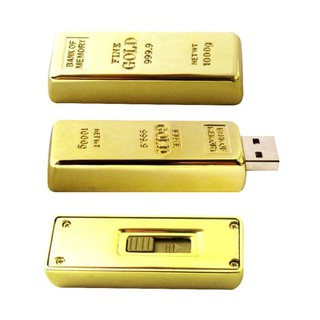 Golden Usb Flash Drive 16GB-1TB Gold Bar USB 2.0 Flash Memory Pendrive Stick