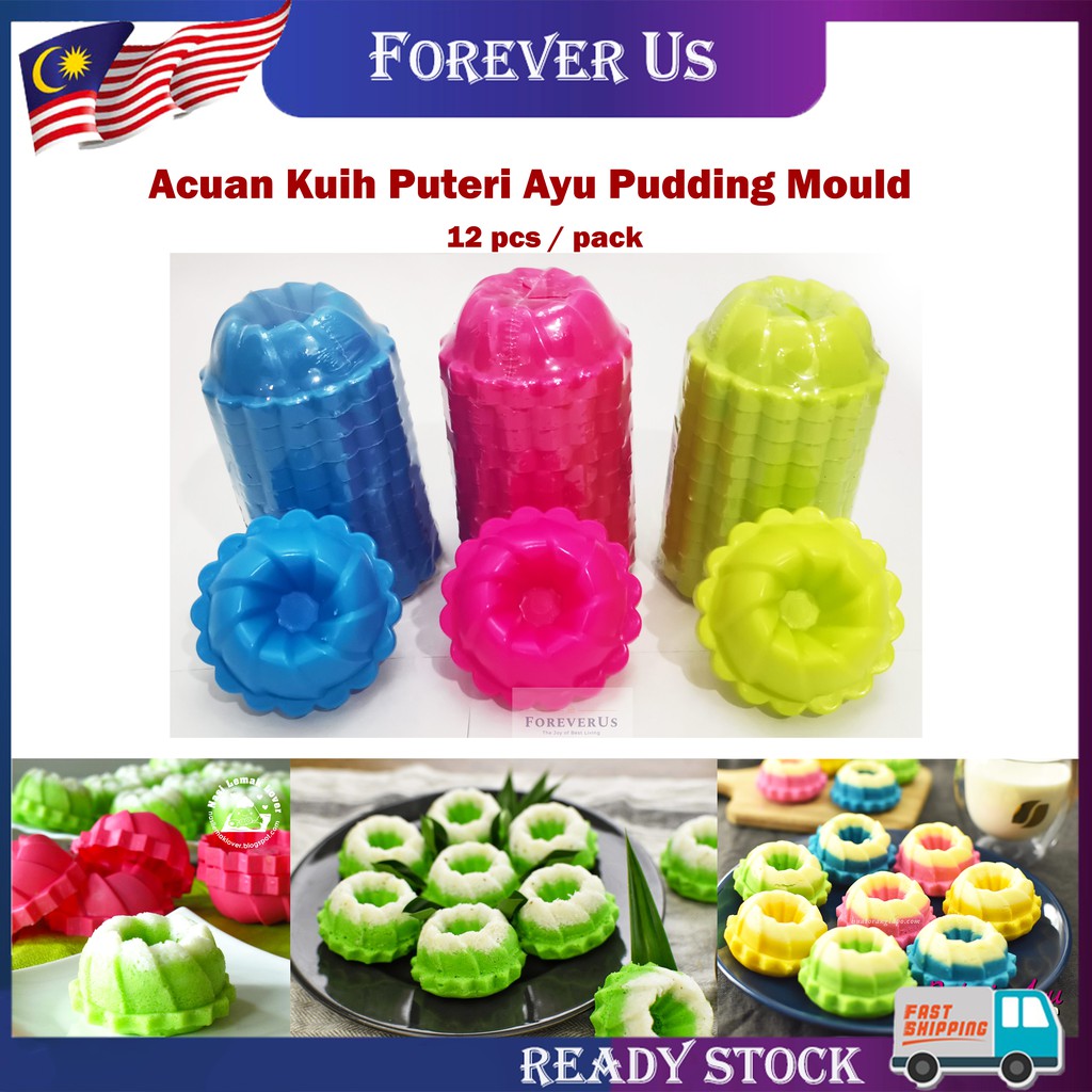 Shop Malaysia Acuan Kuih Puteri Ayu Seri Ayu Jelly Mould Pudding Mould 12pcs Pack Shopee Singapore