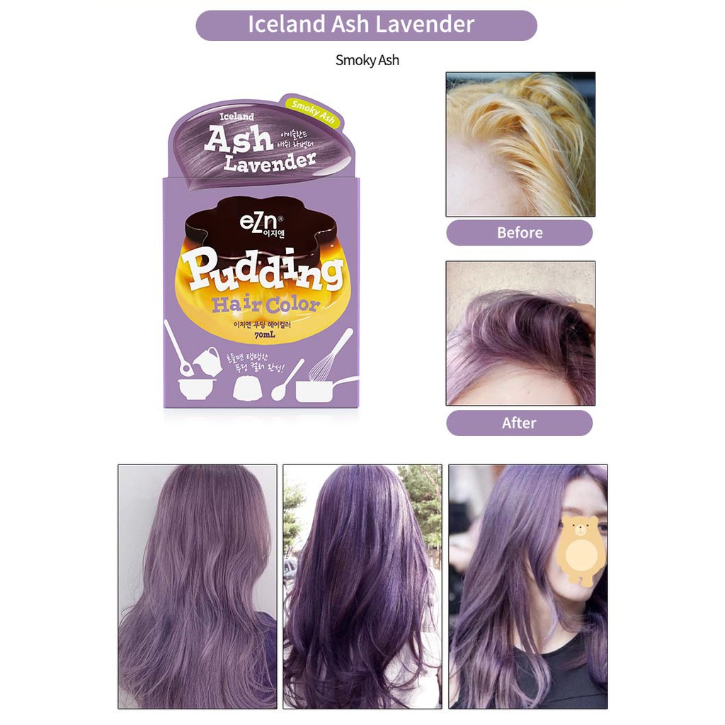 Ezn New Pudding Hair Dye 140ml Smoky Ash Olive Young Shopee