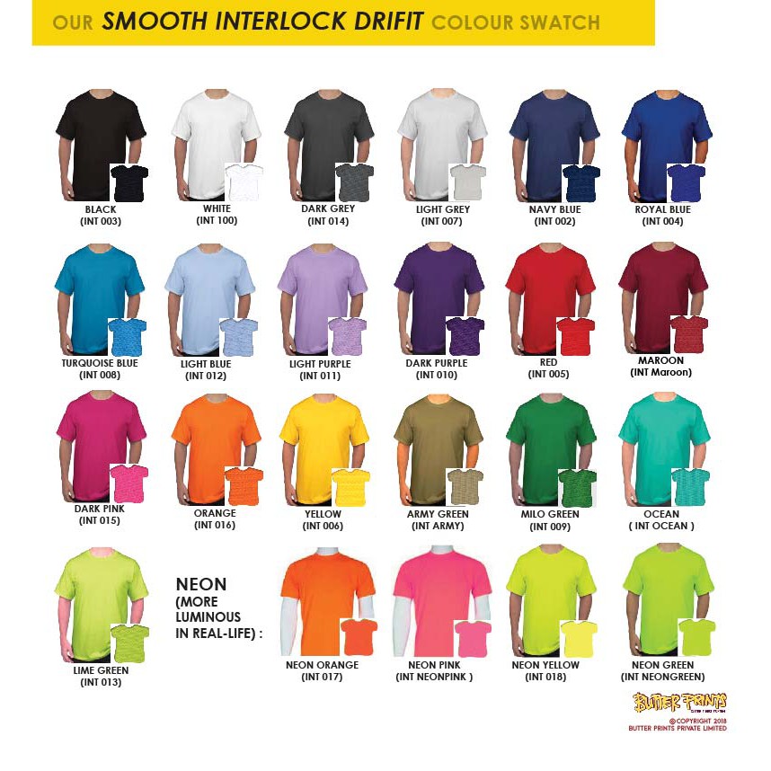 [SG SELLER] SILKY Smooth Interlock Drifit Performance T-shirts 150gsm ...