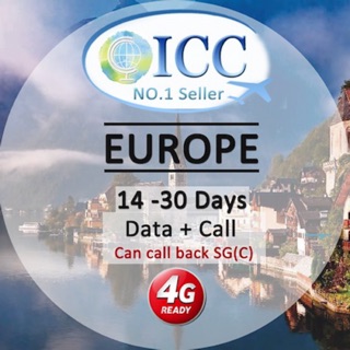 [ICC] Europe & UK 14-30 Days Data + Call (Call back to SG*) *VTL*