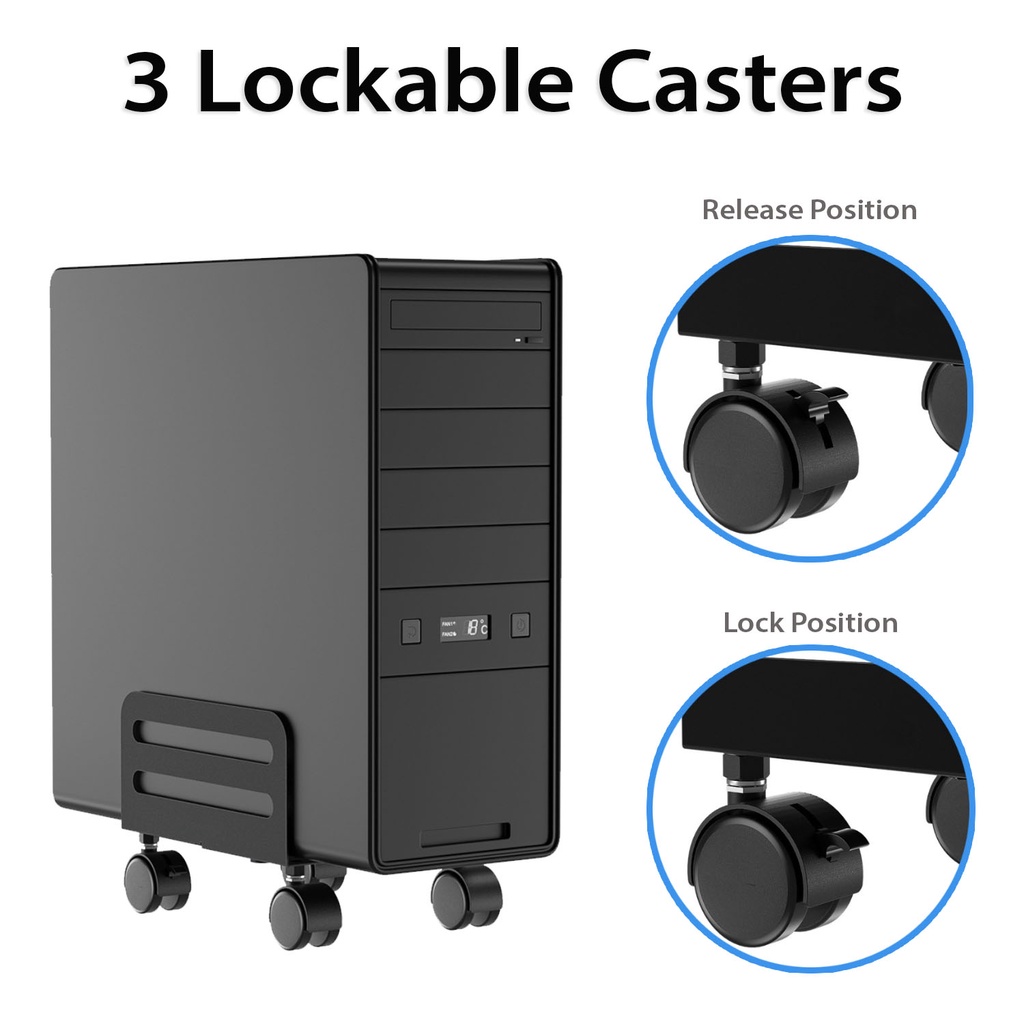 ATX Computer Tower CPU Stand, CPU Trolley, CPU Roller, CPU Tower Stand