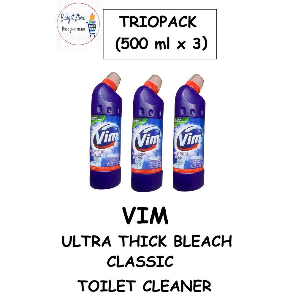 Vim Toilet Cleaner Ultra Thick Bleach Classic (500 ml x 3) TRIOPACK
