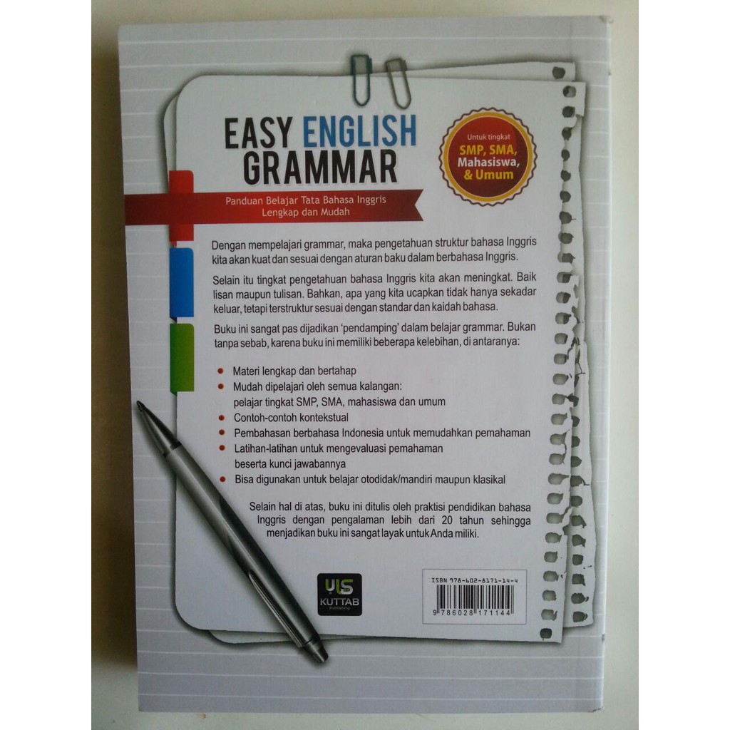 Easy English Grammar Book Guide To Learn English Original Shopee Singapore