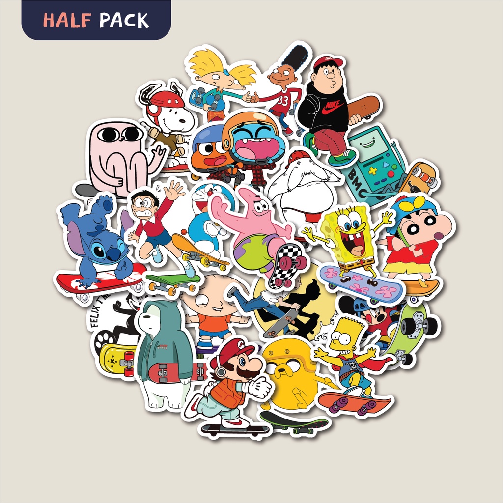 Sticker PACK CARTOON SKATE | Tumbler STICKER | Helmet Suitcase LAPTOP  Sticker | Shopee Singapore