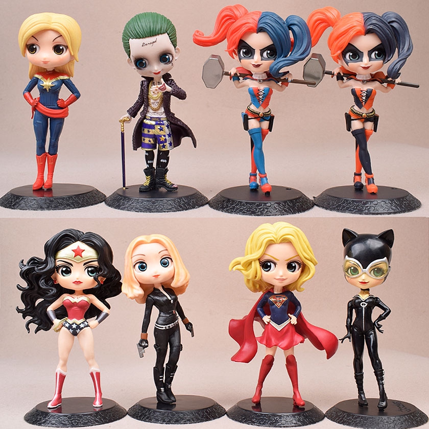 Q posket Wonder Woman Harley Quinn Joker Superhero PVC Action Figure Anime 