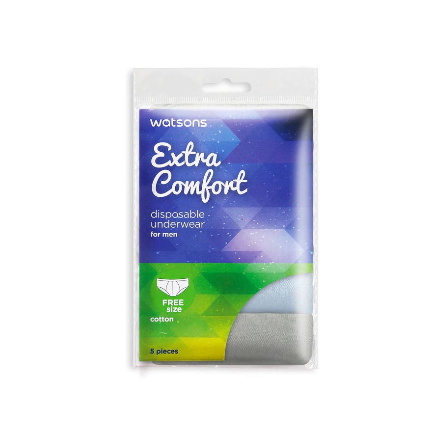 WATSONS Extra Comfort Disposable Underwear Cotton Men Free Size 5'S