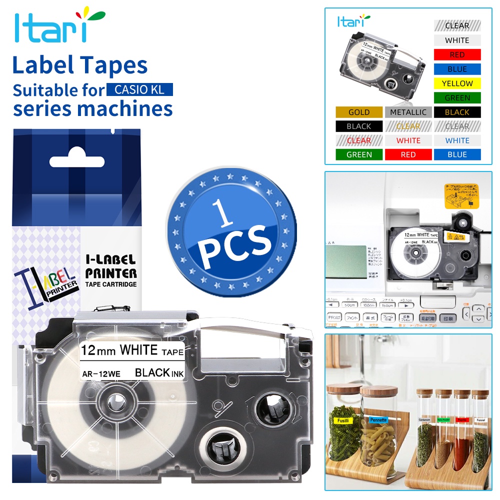 9mm XR9X black on clear Compatible for Casio label tape printer label maker ribbon School