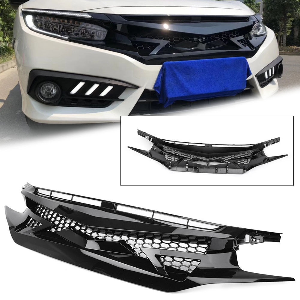 Front Grille Insert Tuning Grille For Honda Civic 16 18 Shopee Singapore