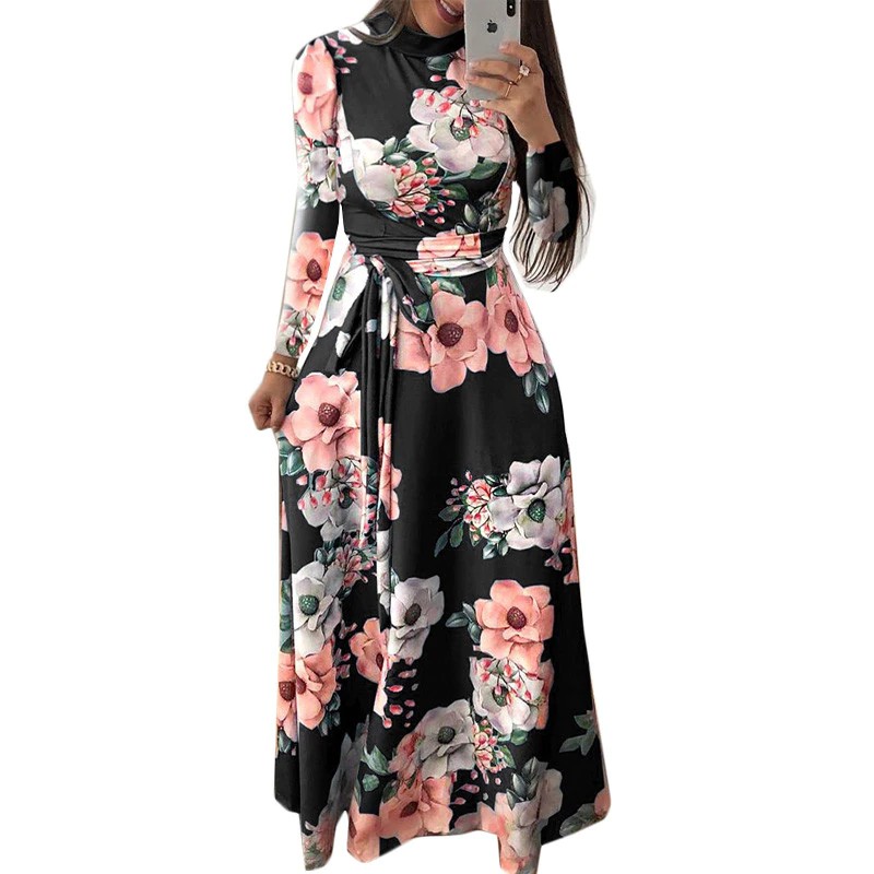 long sleeve floral summer dress