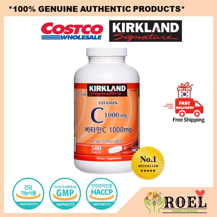 Original Kirkland Vitamin C With Rose Hip 1000mg 500 Tablets Korea Costco Verson Shopee Singapore