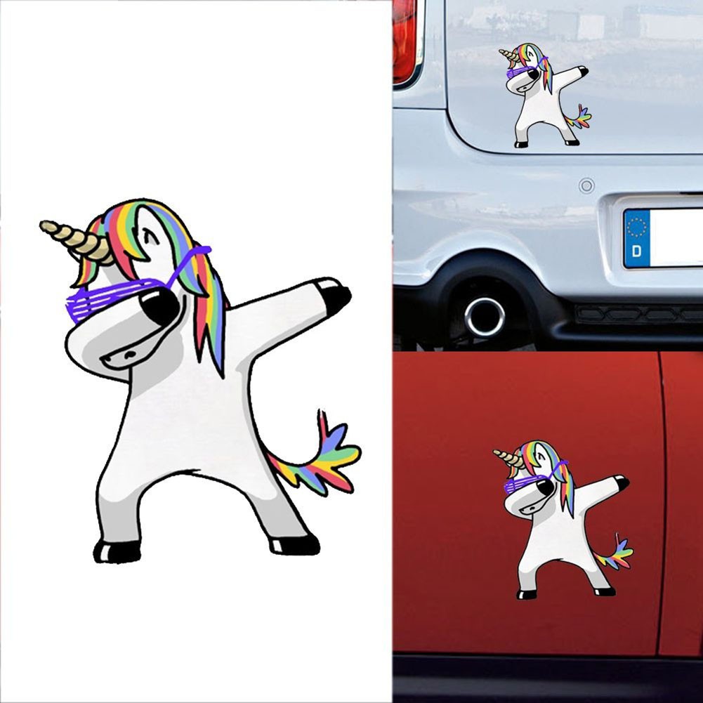 Unicorn Head Car Sticker Car Rear Window Sticker Graphics Decals Color EM12