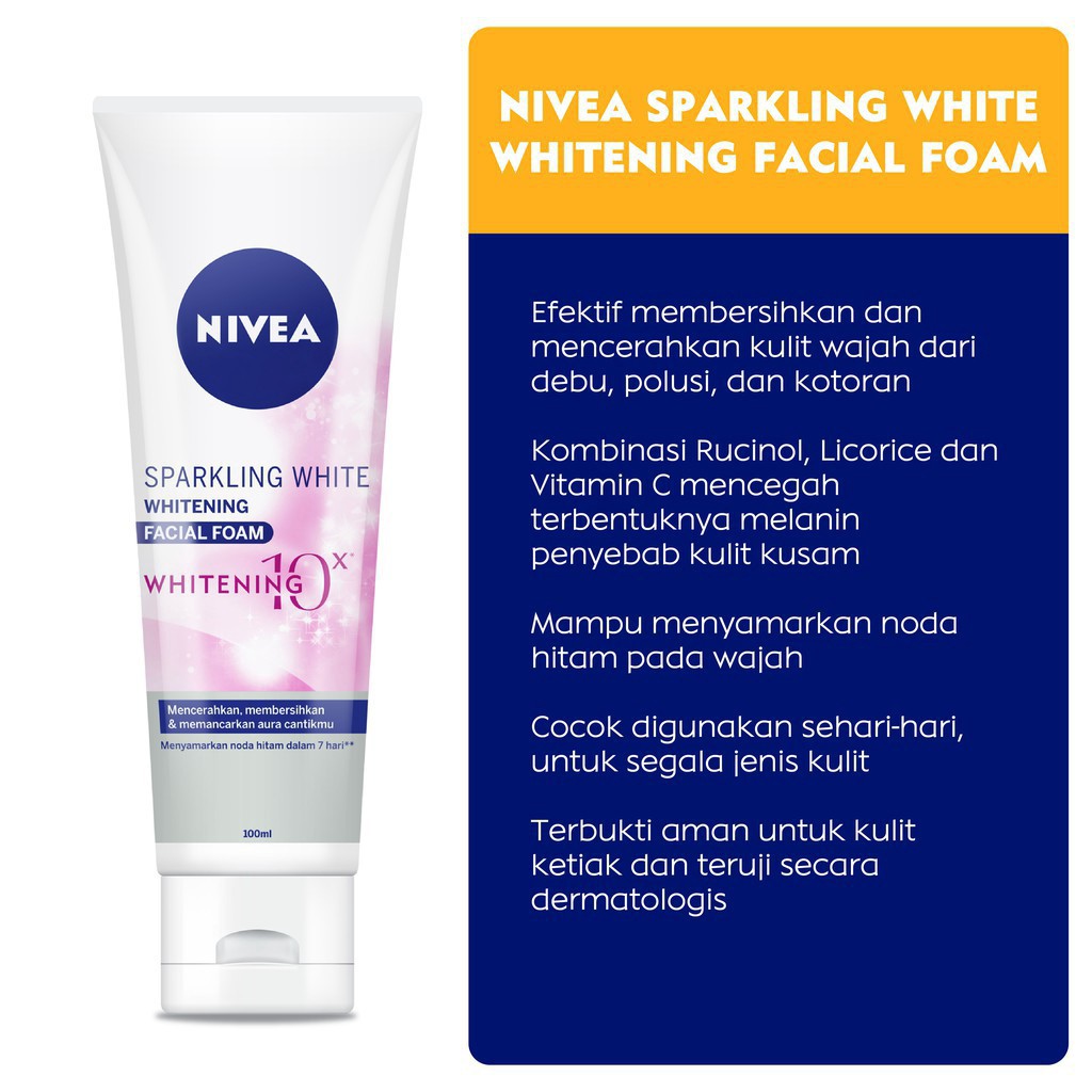 nivea sparkling white whitening foam
