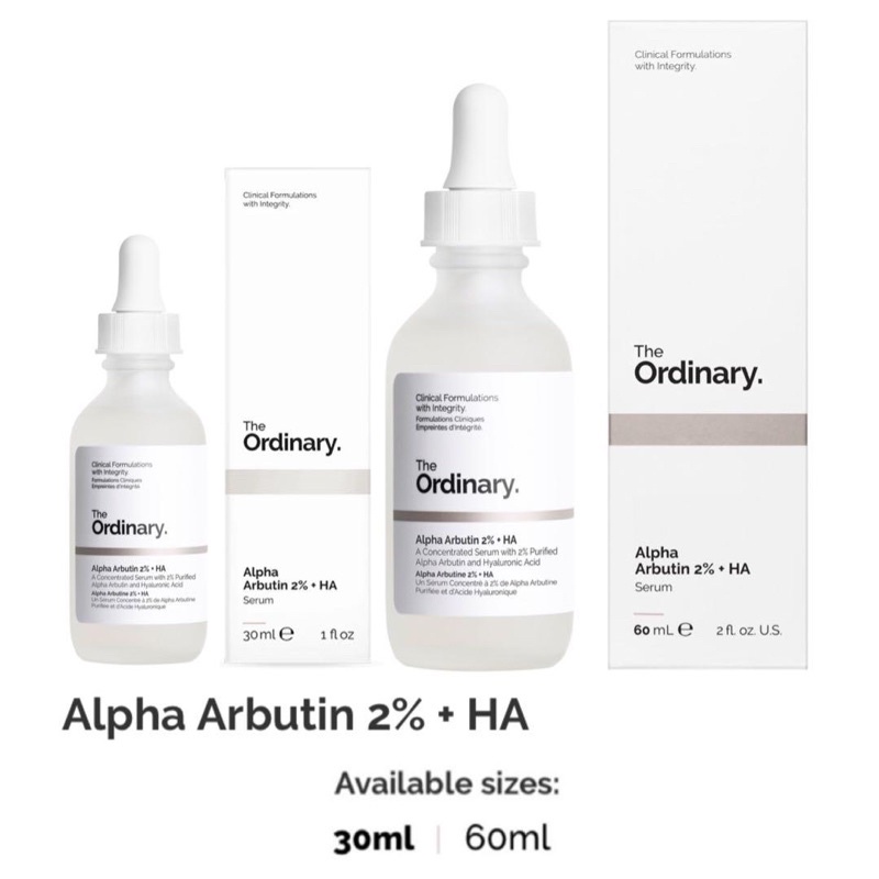The Ordinary Alpha Arbutin 2% + HA 30ml/60ml | Shopee Singapore