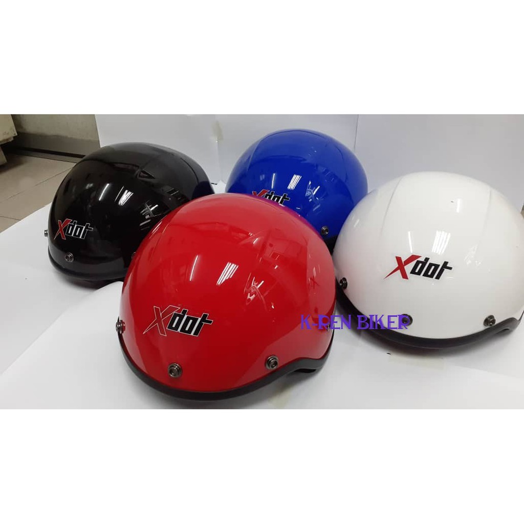 Helmet Xdot Half Cut White Black With Sirim Shopee Singapore