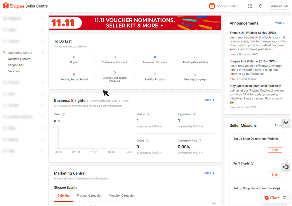 Creating a voucher MY Seller Education