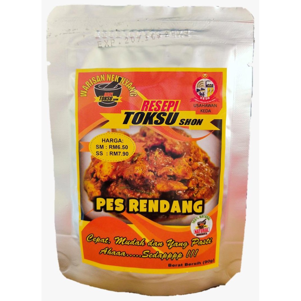 Shop Malaysia Pes Rendang Resepi Tok Su 90 Gm Medium Original Original Without Msg 100 Natural Halal And Without Preservatives Shopee Singapore