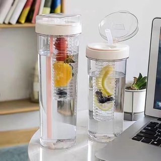 800ml Water Bottle With Straw Tea Leak Outdoor Fruit Cup Bottle With Foldable Straw Tumbler Drinking Cup BPA Free