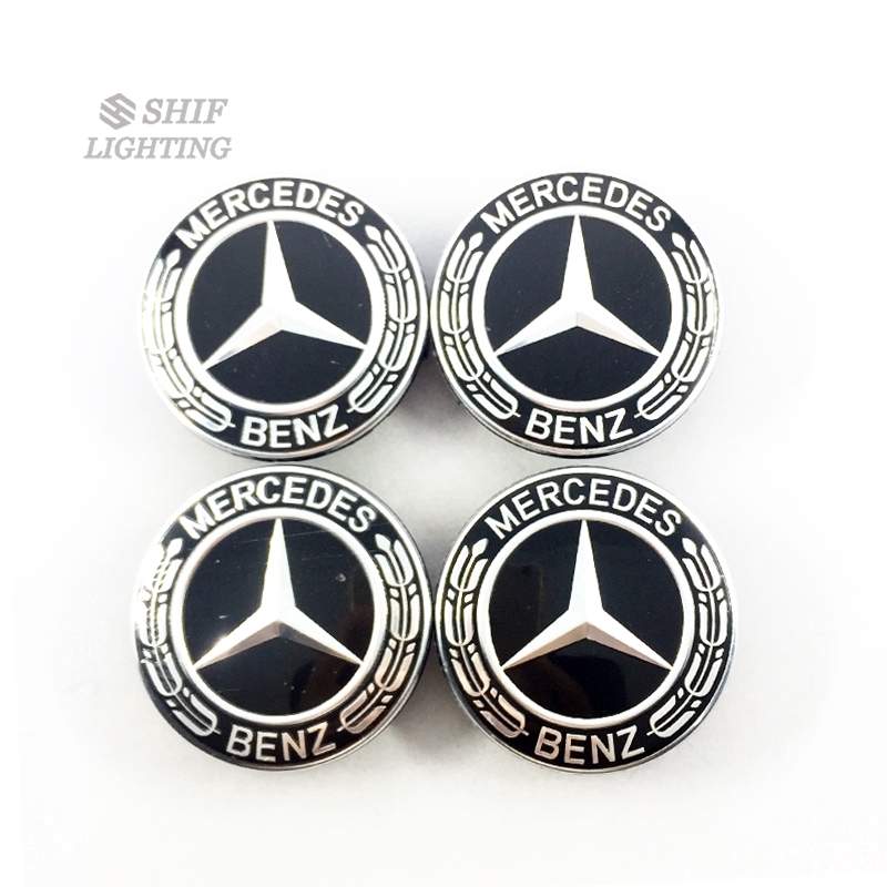 mercedes black center caps