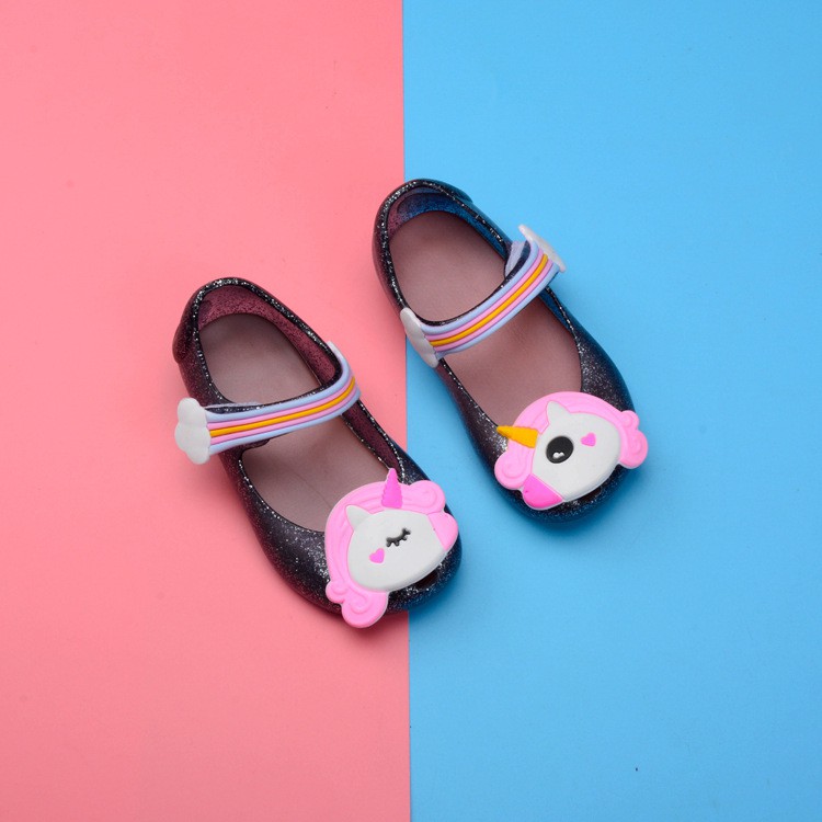 Girls Sandals Beach Children Cute Unicorn Comfortable Plastic PVC Jelly Shoes