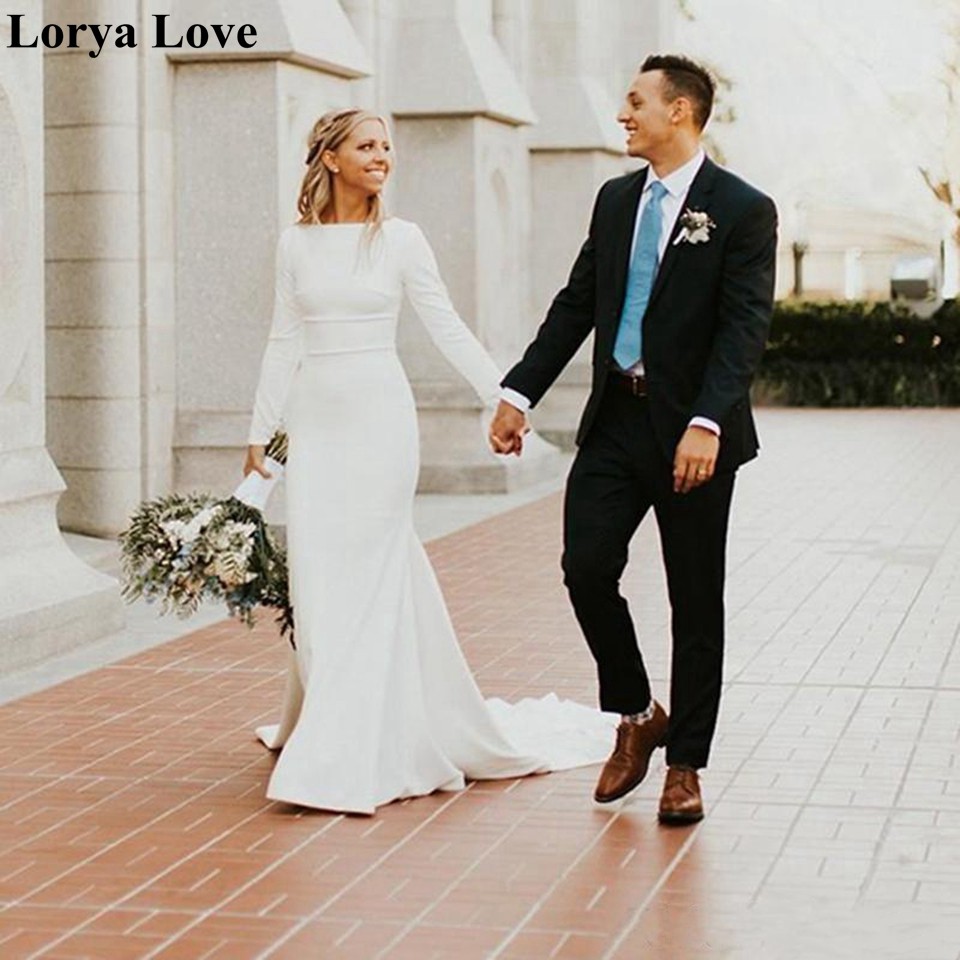 long sleeve casual wedding dress