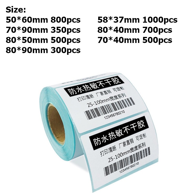 label paper sizes