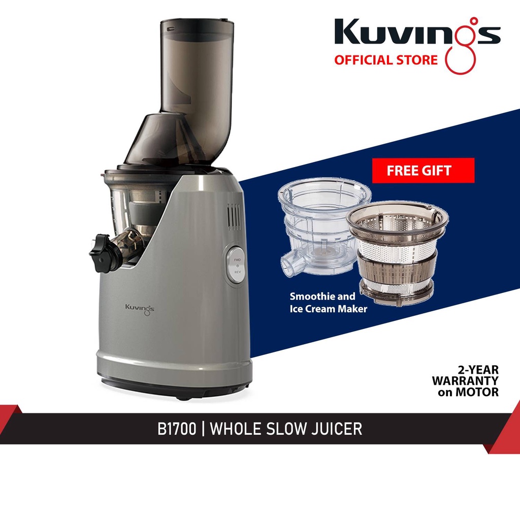 Kuvings B1700 Whole Slow Juicer 76mm Wide Feeding Tube Masticating