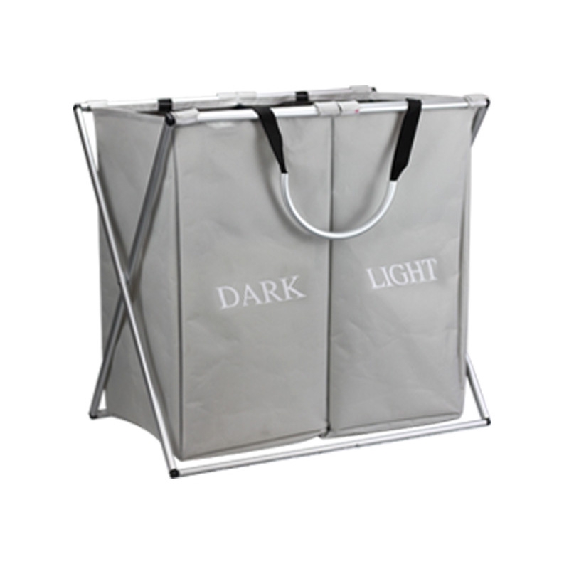Aluminum Tube Two Grid Laundry Basket Oxford Cloth Laundry Bucket Amazon Storage Goods Laundry Basket Shopee Singapore