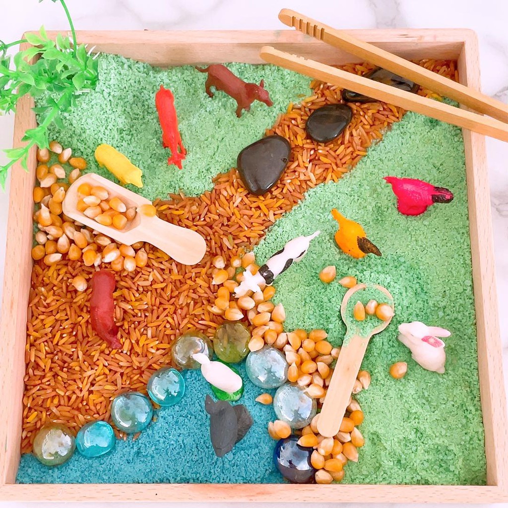 Animal farm animal toys sensory play set activities messy play kit