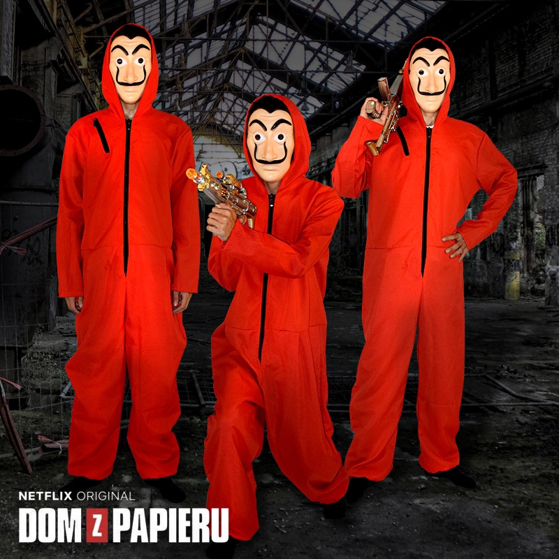 Money Heist Salvador Dali Mask Outfit For Adult Kids Boy Movie La Casa De Papel Money Heist Costume Shopee Singapore - money heist roblox mask