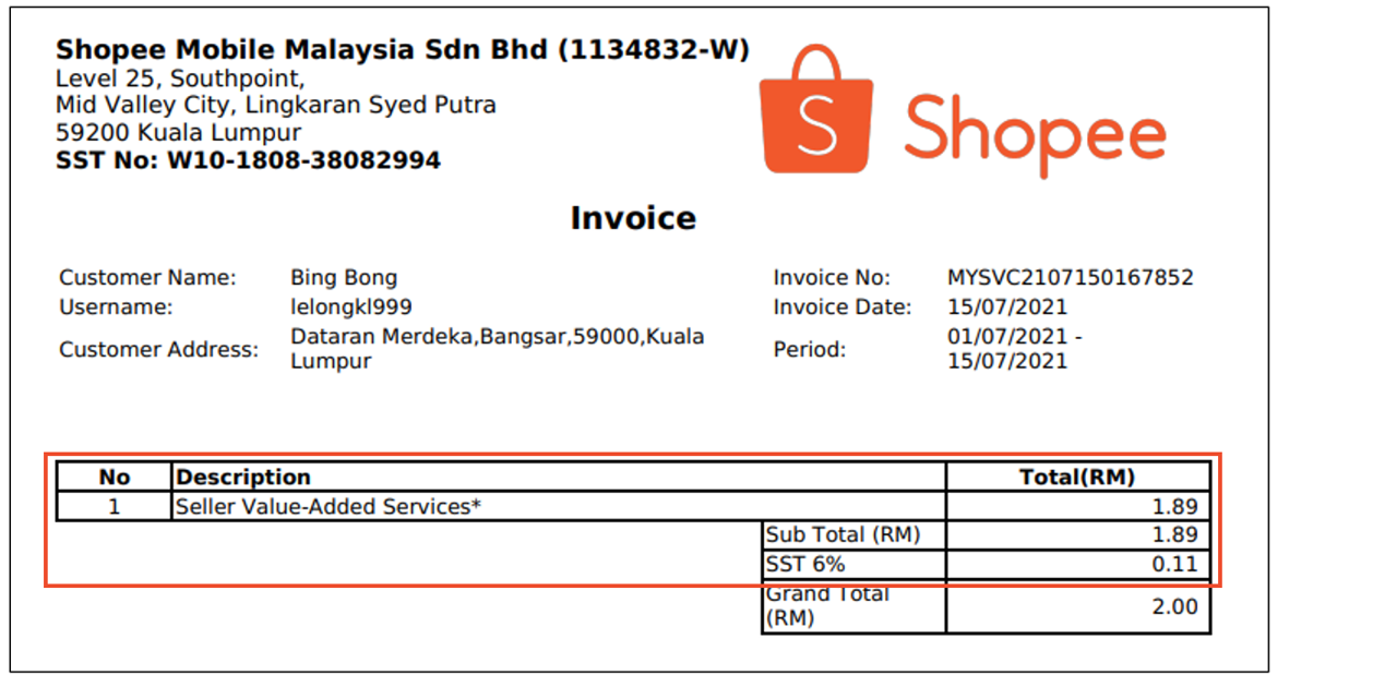 Invoice shopee vrogue co