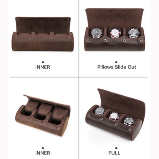 Luxury Watch Roll Box 3 Slots Leather Watch Case Holder For Men Women Watches Organizer Display Jewelry Bracelet Storage #4