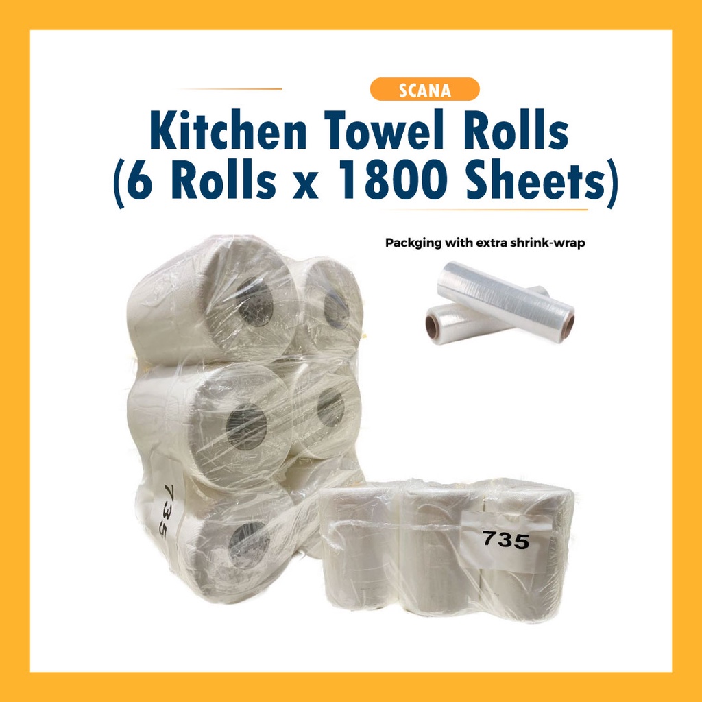 VALUE PACK Jumbo Kitchen Rolls [6 Rolls x 1800 Sheets] Shopee Singapore
