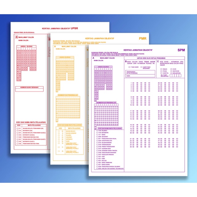 A4 Omr Upsr Objective Paper Shopee Singapore