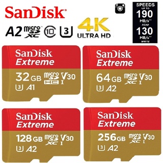 SanDisk Extreme 32GB 64GB 128GB 256GB 400GB V30 4K Up to 190MB/S MicroSD Micro SD Card Memory Card Camera Drone GoPro
