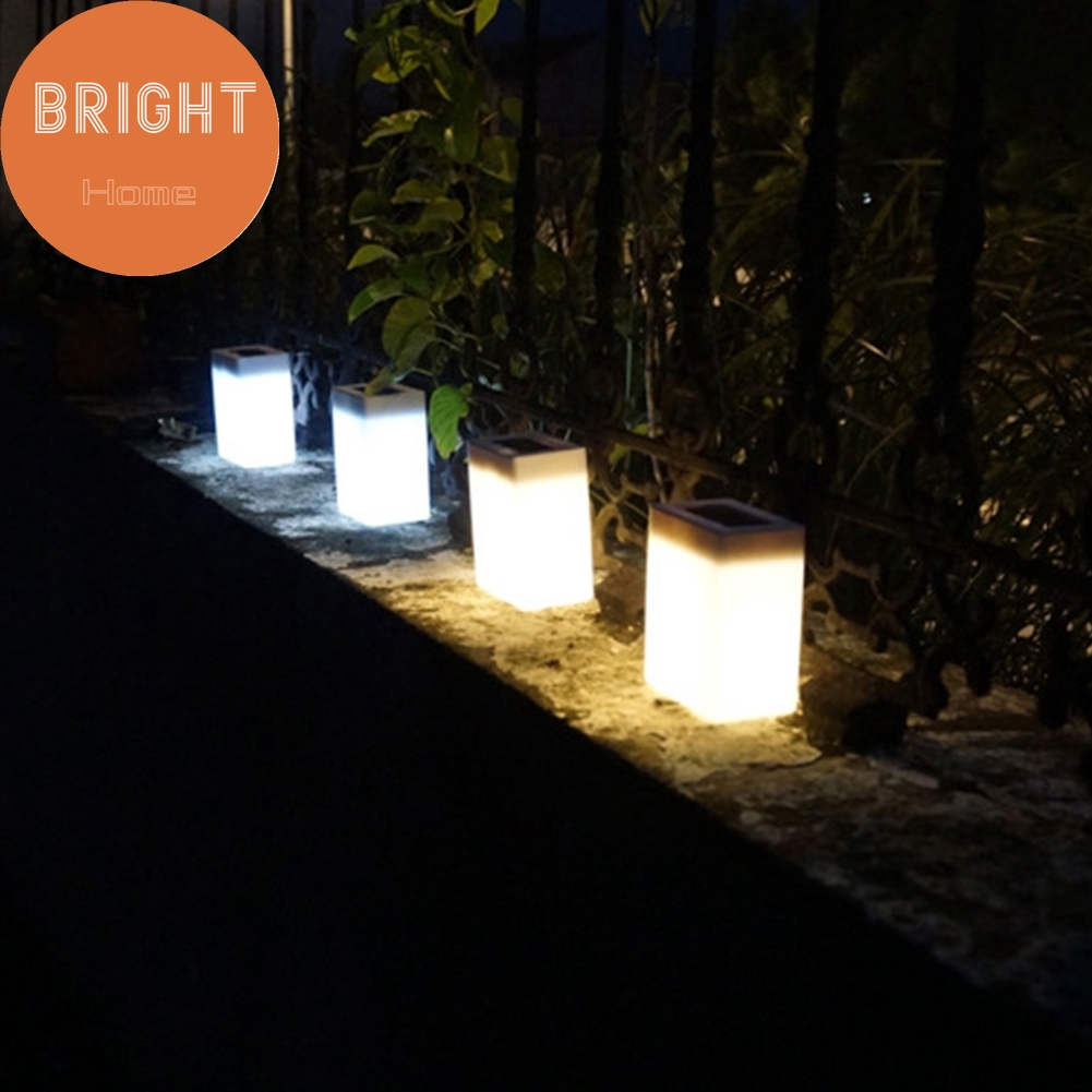 Bright Home Waterproof Square Fence Landscape Lamp Outdoor Solar Powered LED Light Garden