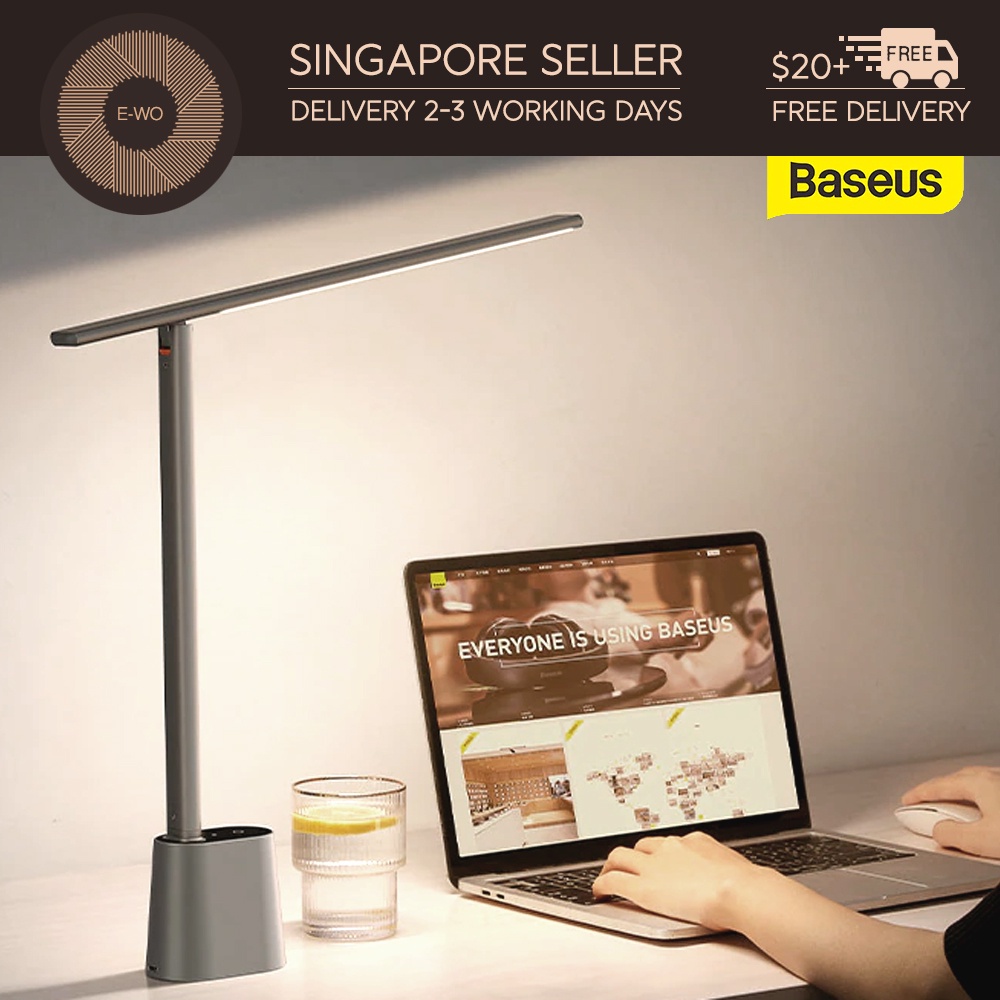 Baseus Rechargeable LED Desk Lamp, Smart Dimming, Foldable Reading
