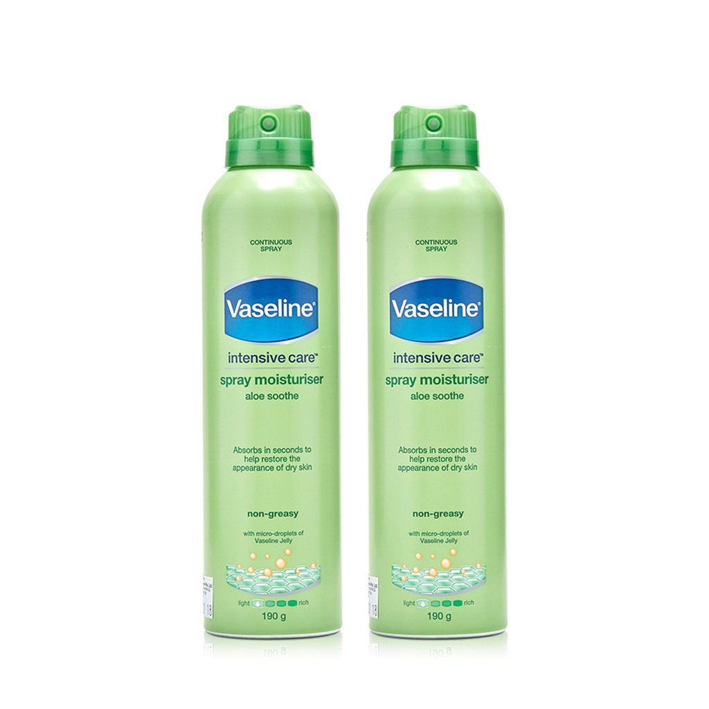 vaseline intensive care spray moisturizer aloe soothe