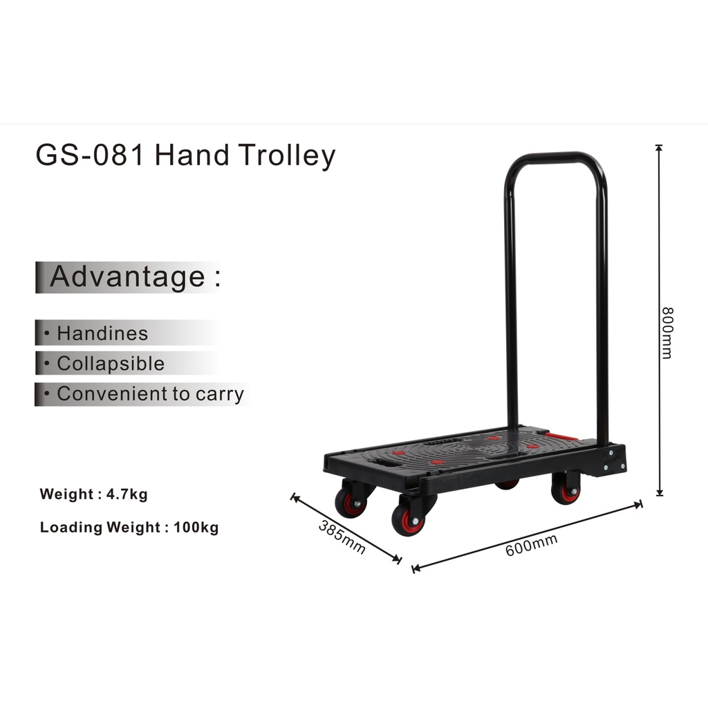 SG Seller Hand Trolley (Super low price) ( Foldable ) Load Weight 100kg