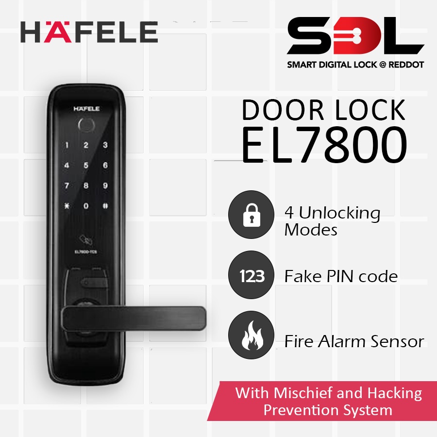 Hafele Digital Door Lock EL7800 Fingerprint Card Password Fake