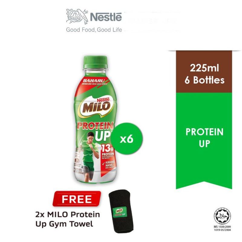 Nestle Milo Activ Go Protein Up 6x225ml Free 2x Gym Towel Shopee Singapore