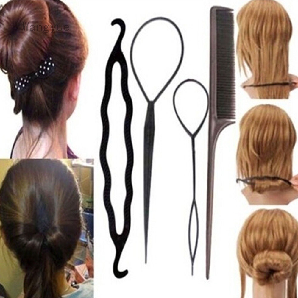 Women Hairagami Hair Bun Updo Fold Wrap Snap Hair Style Tool