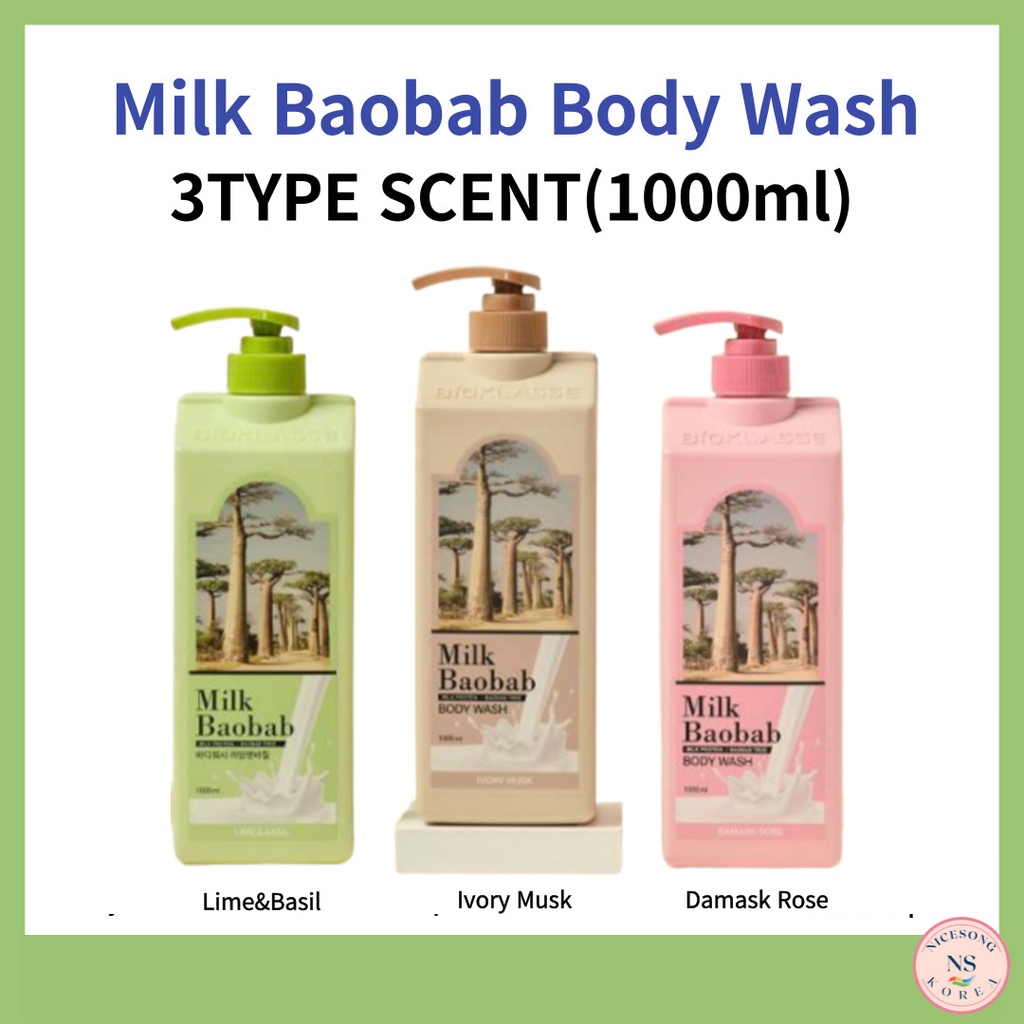 [MILK BAOBAB]Milk Baobab Body Wash 1000ml 3type Scent From Korea