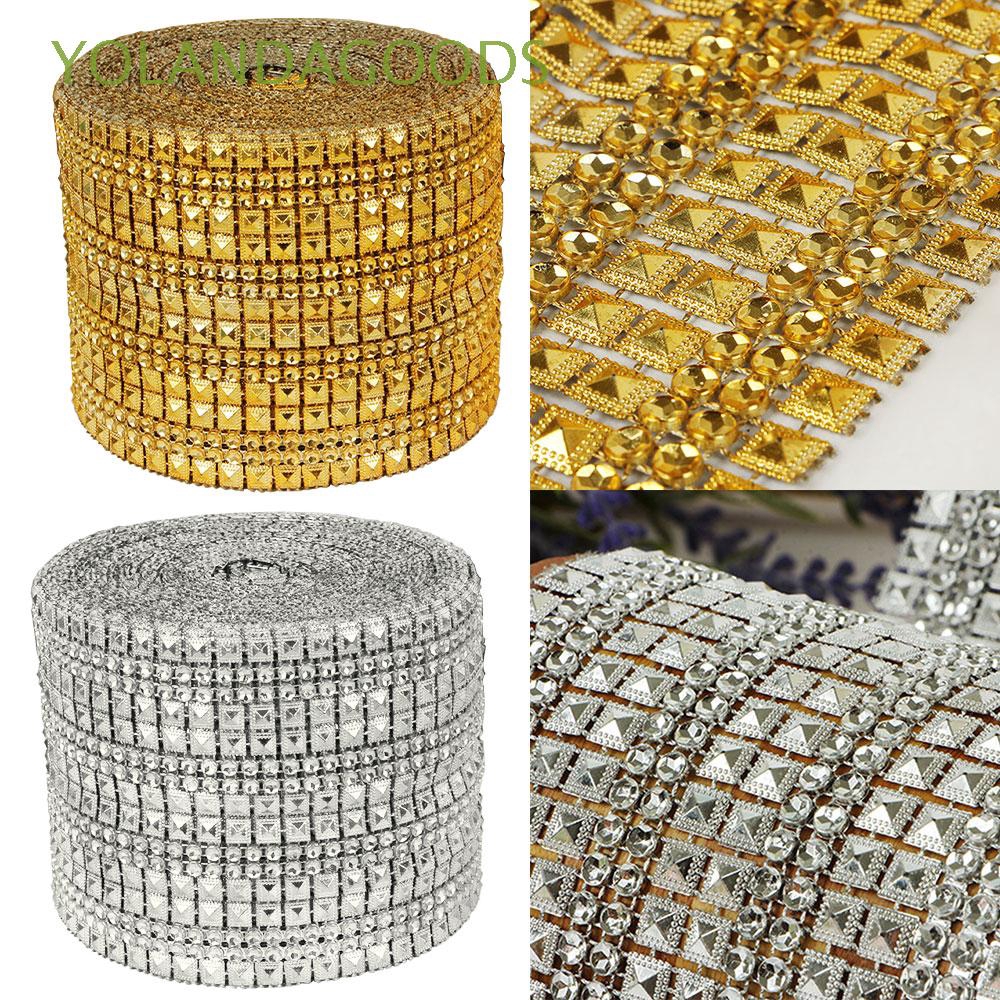 Tape Tulle Crystal Table Decoration Wrap Double Row Mesh Roll