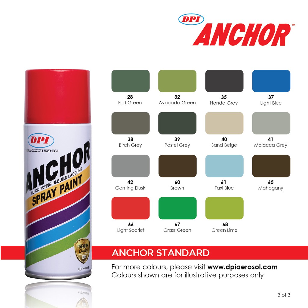 (3/3) DPI Anchor Aerosol Spray Paint Standard/Undercoat Shopee