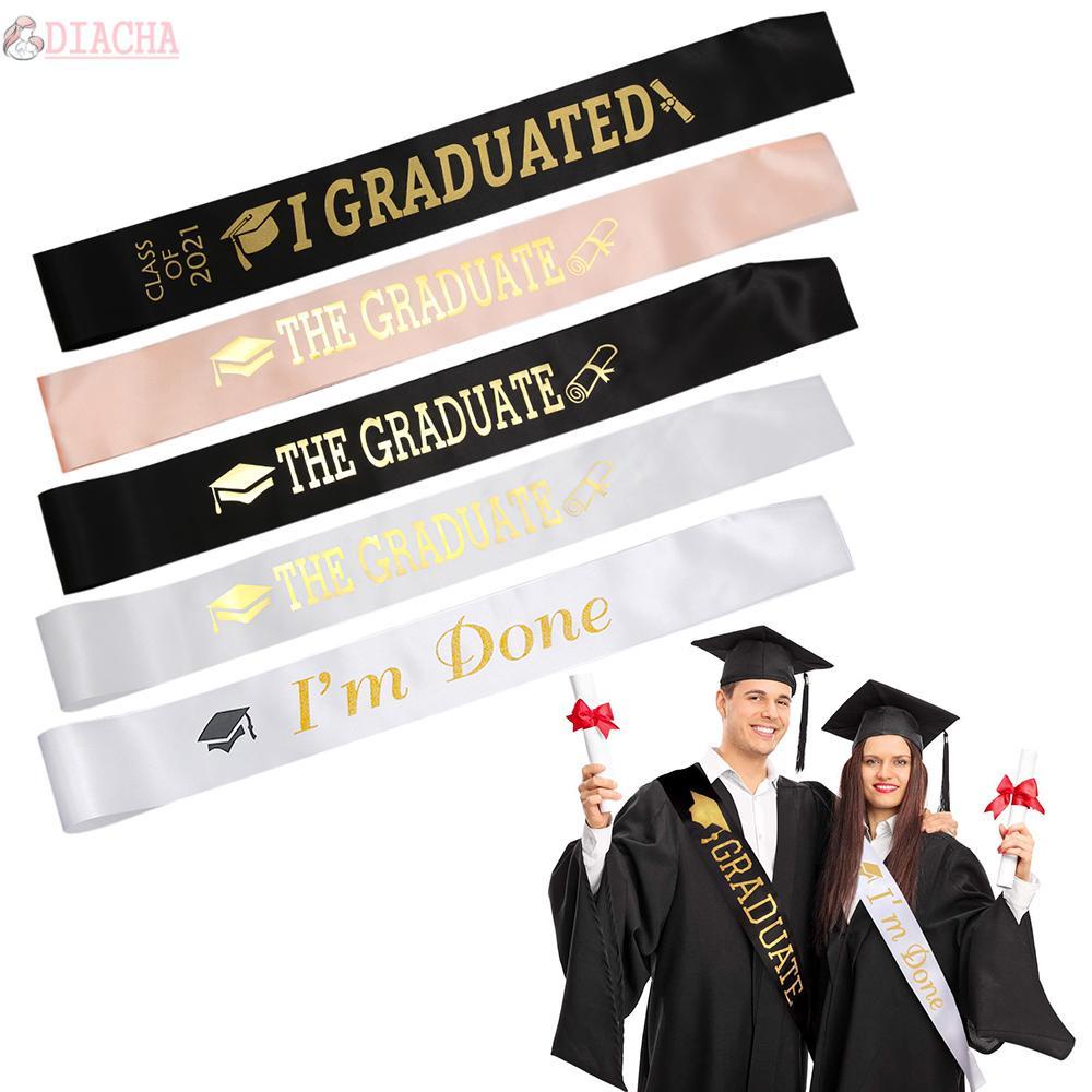 DIACHA Graduation Season Shoulder Strap Gold Glitter Letter Celebration ...