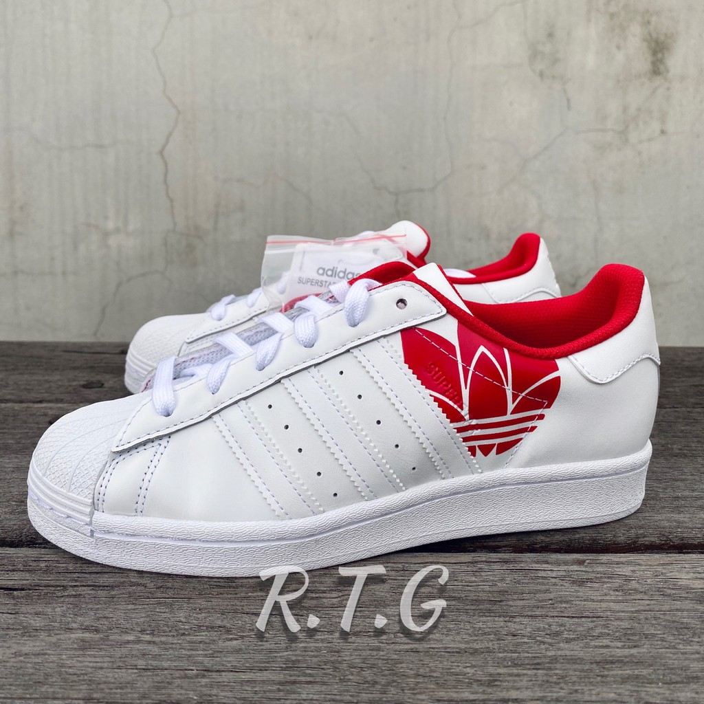 adidas red leather shoes